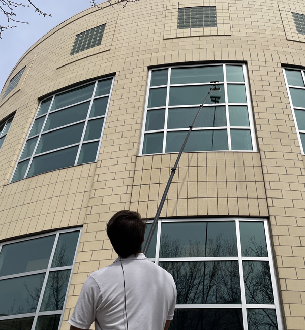commercial window cleaning professional cleaning exterior windows on commercial building